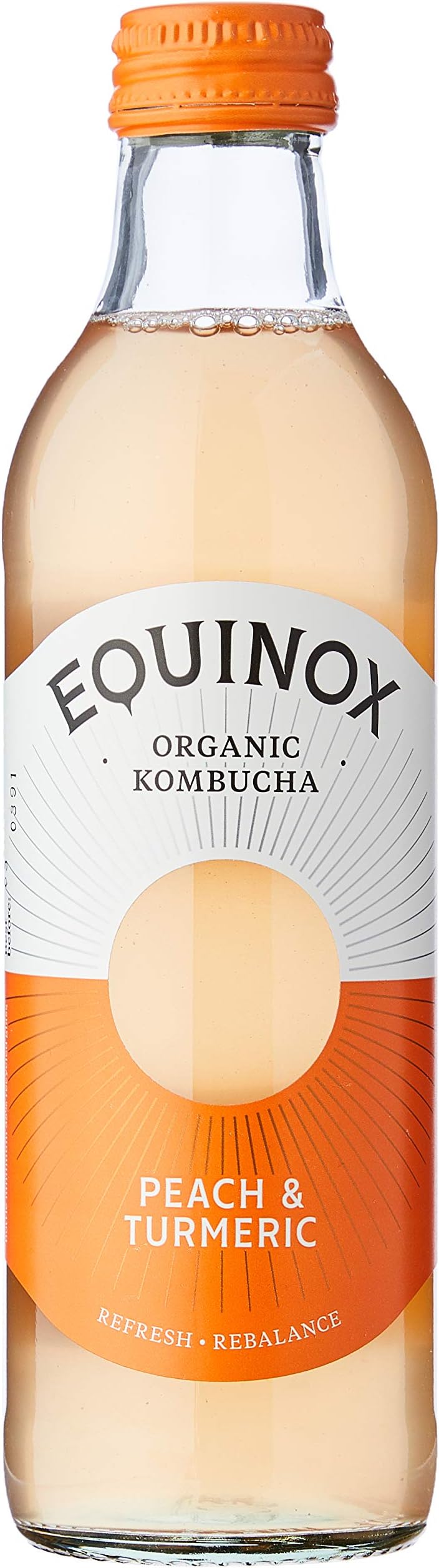 Equinox Kombucha - Peach & Turmeric 275ml Glass Bottle