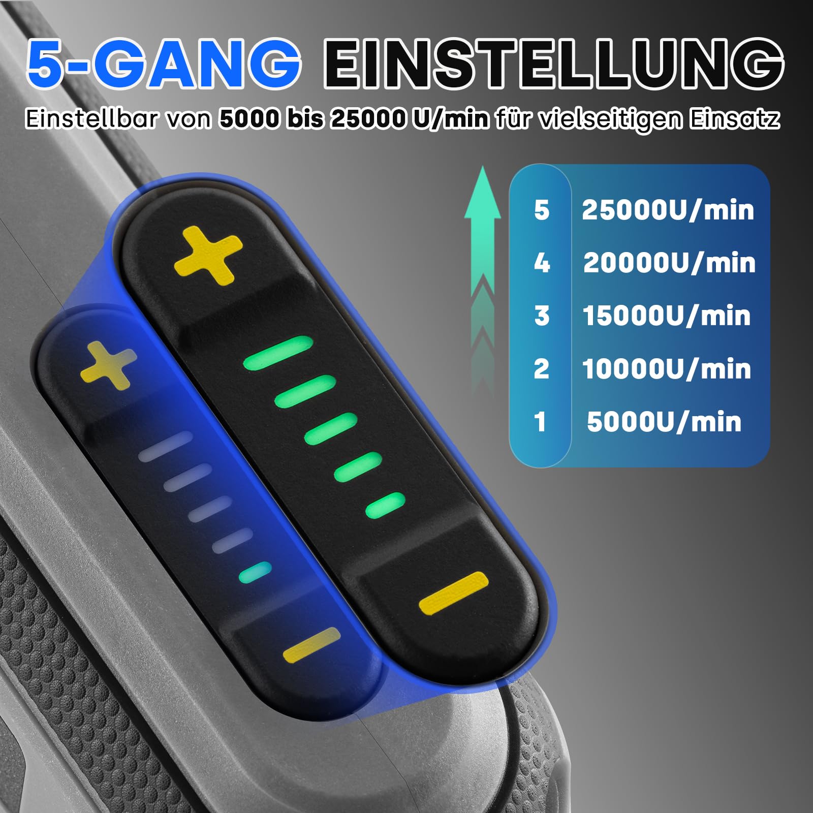 Enventor 4V Mini Multifunktionswerkzeug Akku, Rotationswerkzeug-Set, 5 Variable Geschwindigkeiten, 5000-25000 RPM, 104-tlg Zubehör zum Schnitzen, Schleifen, Polieren, Schneiden, Bohren 4