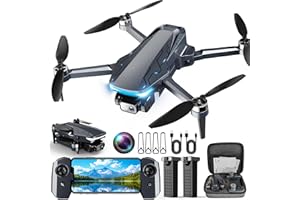 SCRUBUZ GPS Drone with Camera, 2K HD Drones for Adults, Foldable FPV Drone with GPS Auto Return, Follow Me, Circle Fly, Waypoint Fly, 5G Transmission, Gestures Selfie, Brushless Motor, 2 Batteries