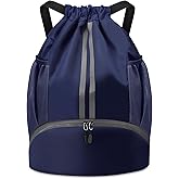 BROTOU Soccer Bags, Football Backpack, Volleyball Bag, Drawstring Backpack with Ball and Shoe Compartment, Football bags for Equipment Swim Gym Bag