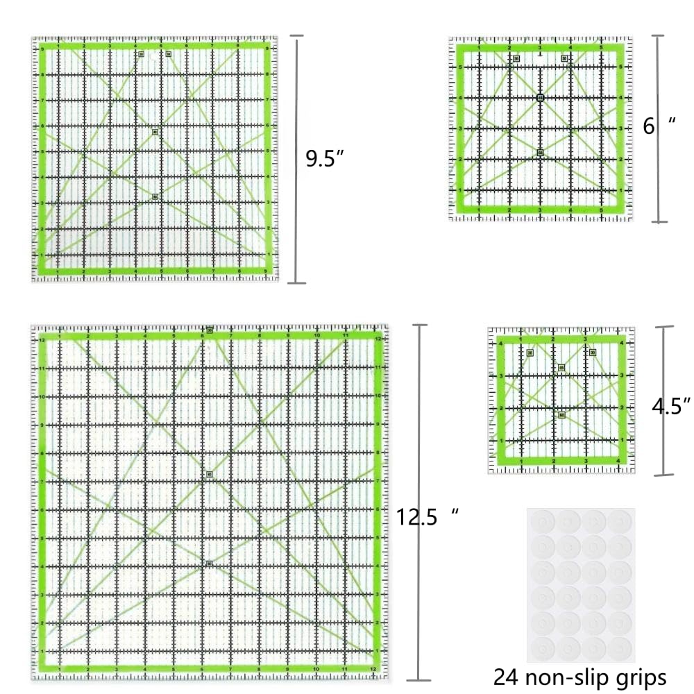 Quilting Rulers,4 Square Quilting Ruler Quilting Templates(4.5