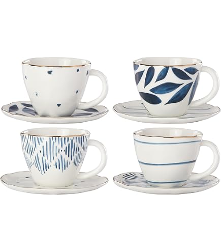 Amazon.com | KATE SPADE COLLINS STRIPE 4 Demitasse Cup and Saucer