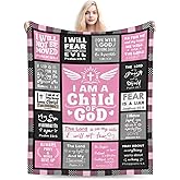 Qcaslprt Christian Gifts for Women, Child of God Blanket 60"x50", Inspirational Bible Baptism Gifts for Girls, Religious Birthday Gifts for Mom Mama Sister
