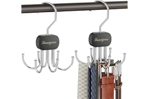 Belt Hanger, Belt Organizer for Closet,Rotatable Tie Rack,Belt Holder,Hanging Closet Organizer Hook for Belt, Bra, Tank Top, 