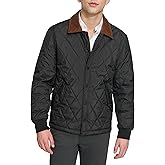 DOCKERS Men's Diamond Quilted Jacket With Corduroy Collar