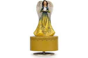 YT3 Studio Music Box, Guardian Angel Musical Box Figurine Holding Dove, Sculpted Hand-Painted Music Boxes Figures Wind Up Angel Musical Boxes for Women Girls in Christmas Birthday Anniversary