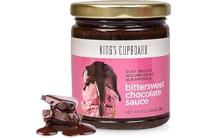 King's Cupboard Bittersweet Chocolate Sauce - The Perfect Hot Fudge Sauce for Topping Ice Cream & Desserts, Chocolate Coffee Drizzle, Baking, Fondue, Gluten-Free, Kosher, All Natural 10 oz
