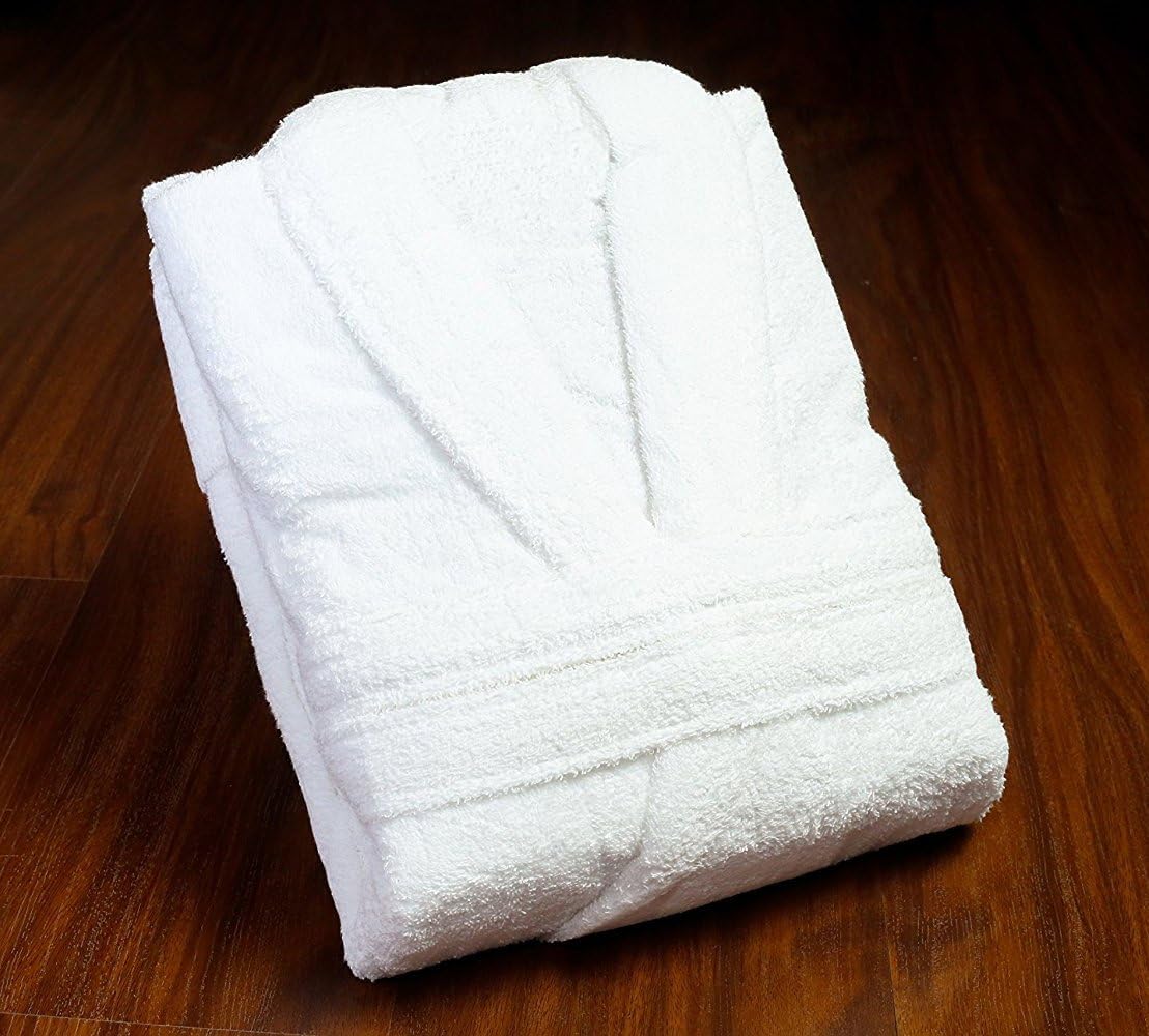 Terry Bathrobes Towel Unisex-Bathrobes for Men-Bathrobes for Women-Lightweight Bathrobe Side Pockets-White Bathrobes Unisex Hotel Quality-Luxury Bathrobe -Absorbent Soft Cotton Loop Bathrobe: Home & Kitchen