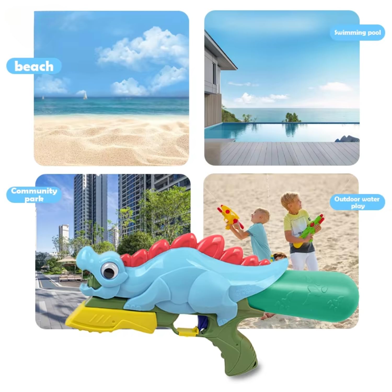 Storio Cute Crocodile Holi Pichkari Water Gun Toy for Kids with Upto 26Ft Range |High Pressure Mechanism Ideal Outdoor Toy for Pool & Beach Fun 4