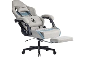 Gaming Chair for Adult Computer Chair with Adjustable Lumbar Support Headrest and Footrest Large Size Reclining Gaming Chair 
