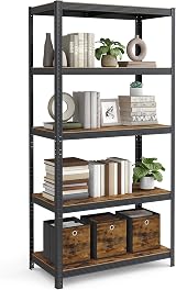 SONGMICS Shelving Unit 50 x 100 x 200 cm 875 kg Rustic Brown Black GLR050B11