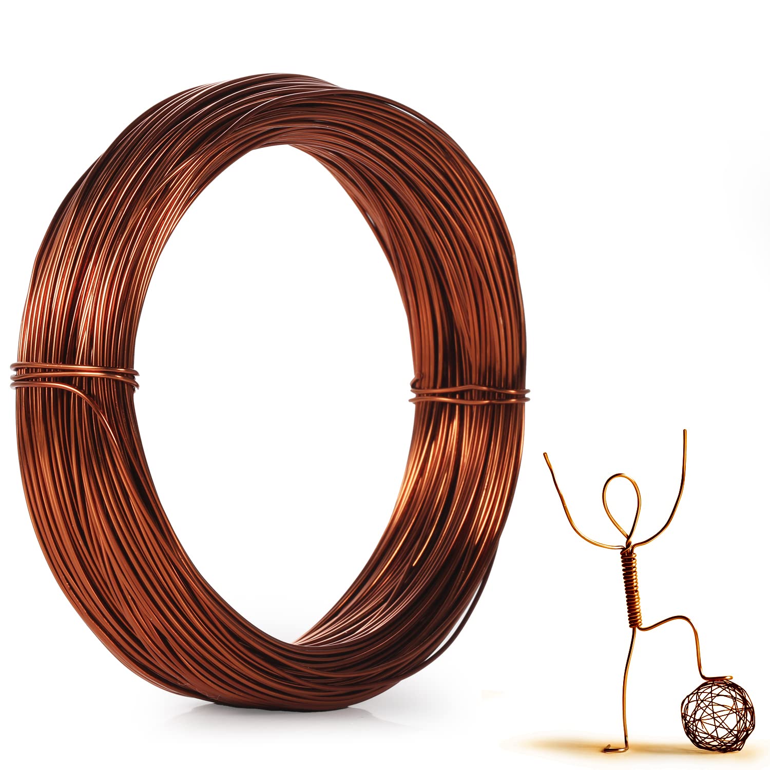 LUTER Aluminium 18G Wire, 164Ft/50m, 1mm Diameter, Crafts Flexible Bendable Metal Wire for Jewelry Making DIY Crafts Gardening Sculpting, Polished, C03376