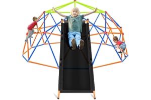 NAQIER 2023 New Version 10FT Climbing Dome with Slide Dome Climber for Kid 3-10 Jungle Gym Monkey Bar Backyard Geometric Support 800LBS Outdoor Play Equipment Toddler Outside Toy