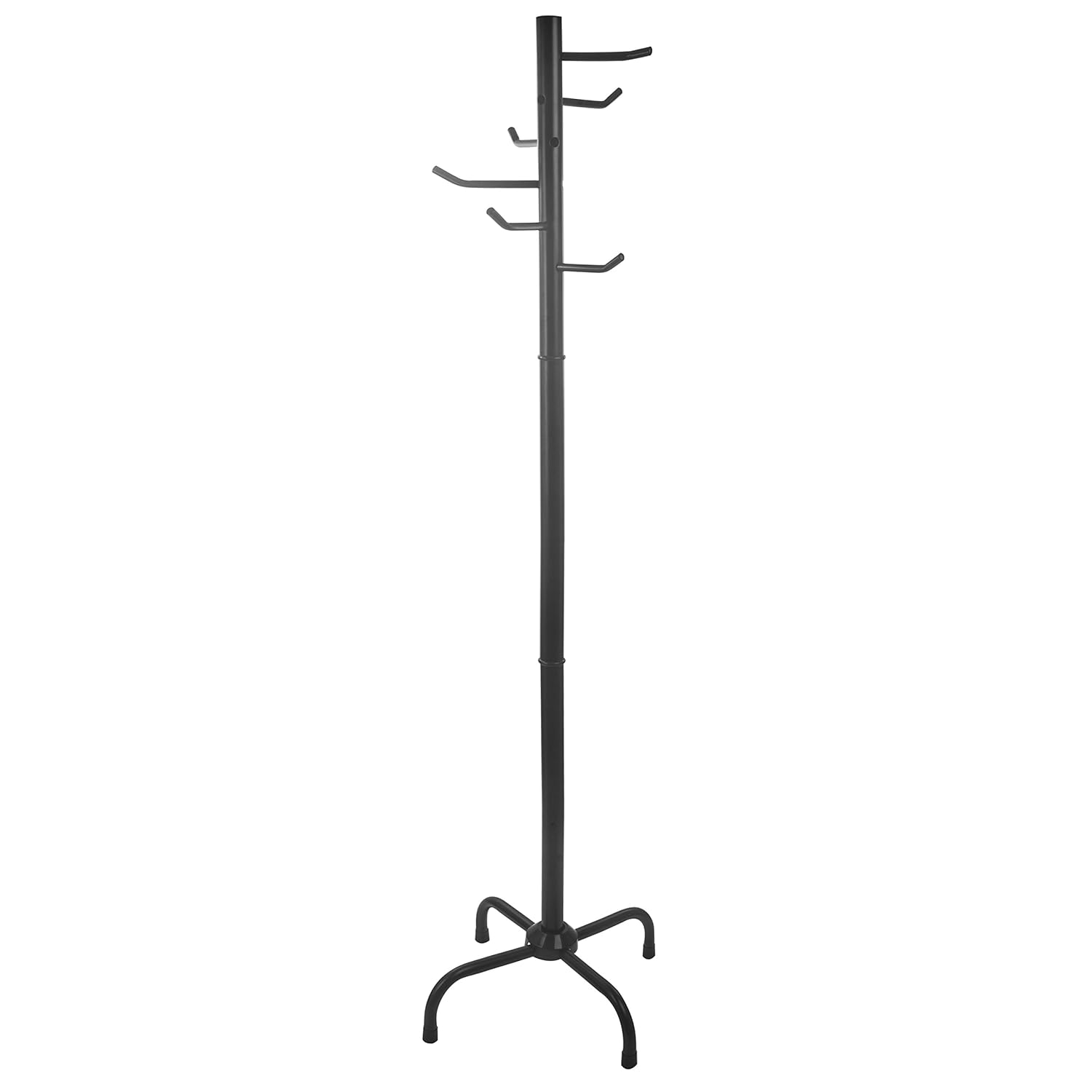 Entryway Jacket Hat Hanger Tree Stand 6Hook Modern Black Metal Coat Rack Entryway Furniture