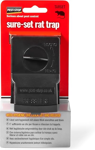 Pest-Stop Sure Set Rat Trap Large Snap Trap for Rodents Indoor Outdoor