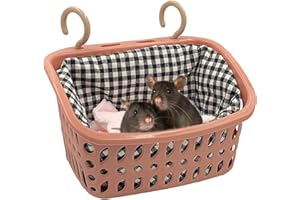 JWShang Rat Hammock for Cage, Chew Proof Hanging Basket Bed with Sturdy Hooks, Pet Cage Accessories, Safe Cozy Small Animal Rodent Hammock for Sugar Glider Mice Snuggling Sleeping