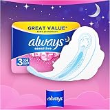 Always Sensitive Ultra Night Sanitary Towels with Wings Size 3 100 Count view 7