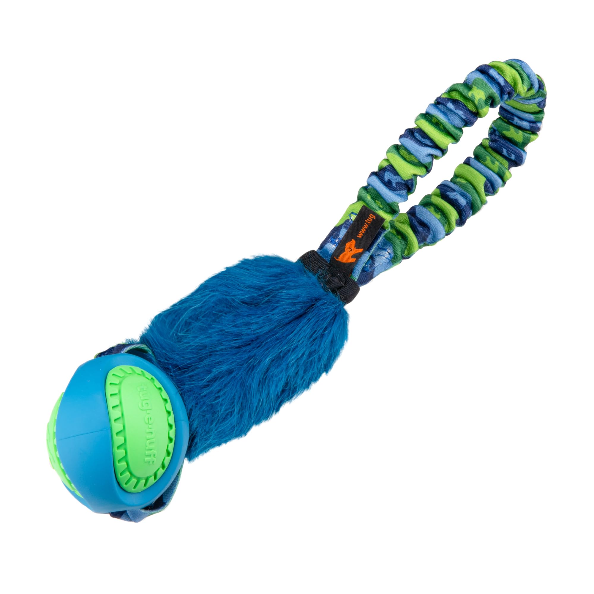 Tug-E-Nuff Pocket PowerBall Fauxtastic | Pocket-sized Tug Toy | Durable Bungee Tug Toy for Dogs | Ideal for Interactive Dog Training and Dogs of all Ages | Made of Durable Faux Fur | 29cm (11.5inches)
