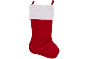 Northlight Traditional Plush Red with White Cuff Christmas Stocking, 36"
