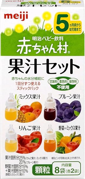 Amazon 明治ベビーフード 赤ちゃん村 粉末タイプ Ah 07 果汁セット 8袋 6個 明治 ベビー用飲料 通販