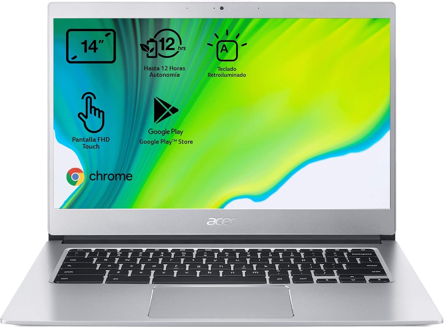 acer Chromebook Plus 514 14 WUXGA Touch Laptop, Ryzen 3-7320C, 8GB