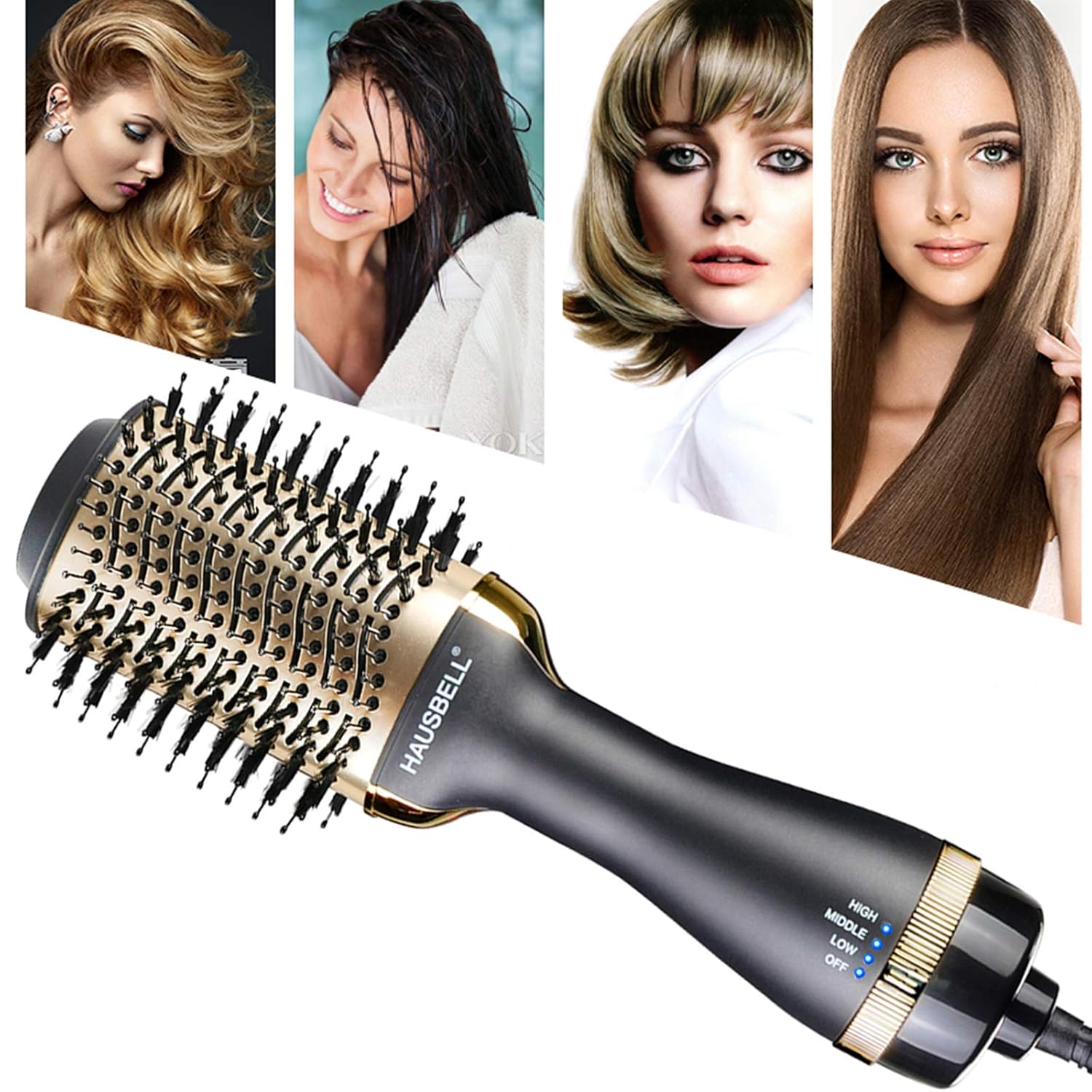 HAUSBELL Hair Dryer Brush, Hot Air Brush, Multifunctional Hair Dryer and Volumizer, Negative Ions Blow Dry Brush for Hair Dryer, Straightener, Curler and Styler, Brush Hair Dryers, Blow Dryer Brush : Beauty