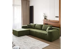 ALTRIGUS 104" Cloud Sectional Couch with Comfy Chaise, No Assembly Required L Shape Sofa with Deep Seat, Minimalist Modular Couches Sleeper for Living Room Bedroom Apartment Lounge (Green)