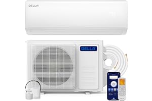 DELLA Econo Series 23000 BTU Mini Split Air Conditioner 17 SEER2, 230V Cools up to 1500 Sq. Ft, Works with Alexa and Wifi, Heater Ductless Inverter System with Heat Pump,16.4ft Installation Kit