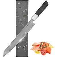 Sujihiki Knife CULITECH 9.5'' Sharp Stainless Sashimi/Sushi Knife with G10 Octagonal Handle, Double Edged, Kitchen and…