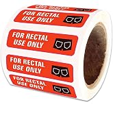 500 Pcs Rectal Use Only Stickers - 1.5" x 0.375" Waterproof Permanent Adhesive Labels, Red for Medical Clinics &amp; Prank Gifting, Heavy-Duty Material