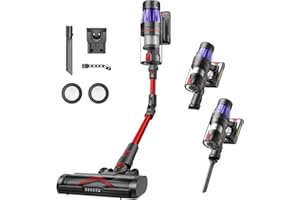 Ultenic Cordless Vacuum Cleaner, 500W/35Kpa Powerful Suction with 180°Bendable Wand, Anti-Tangle Brush, 60Mins Runtime, LED Display, Stick Vacuum Cleaner for Hard Floor/Carpet/Pet Hair, U16 Flex