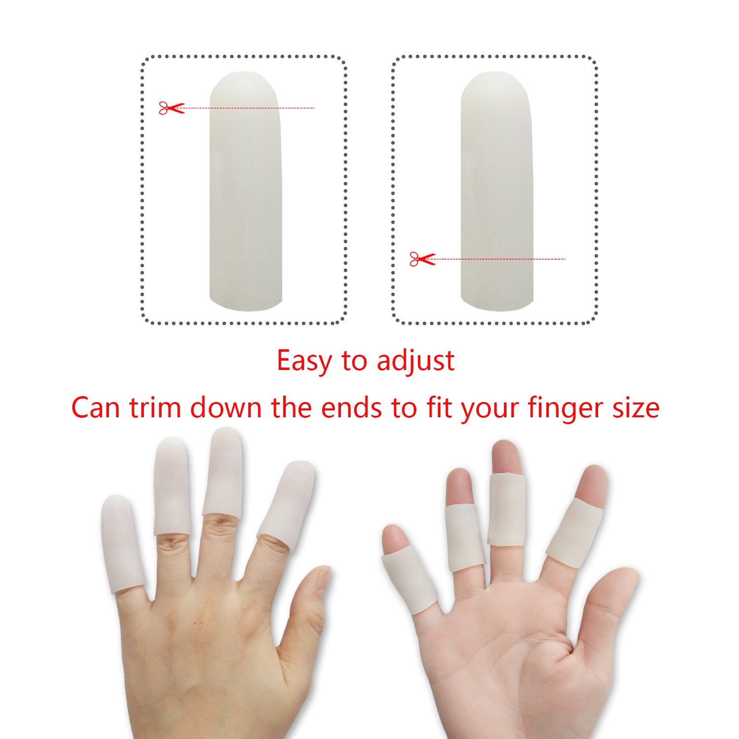JreryKEY Finger Protectors Finger Caps Silicone Fingertips Protection