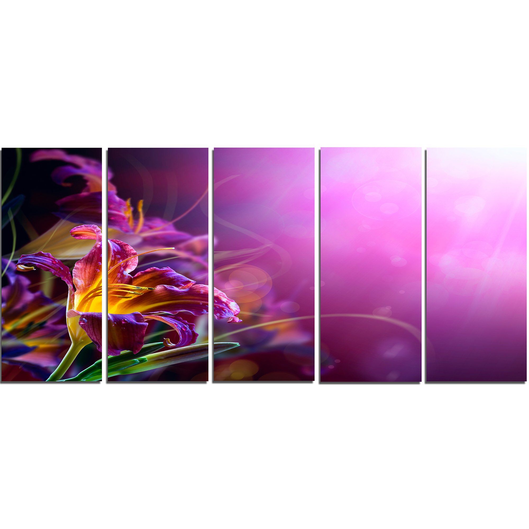 Photo 1 of ***FACTORY SEALED***Design Art PT14194-401 Canvas Art, 60x28-5 Equal Panels, Purple