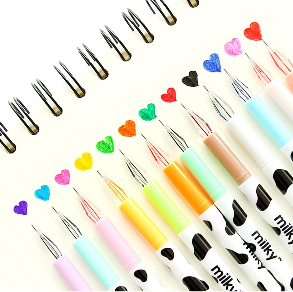 SAYEEC 12 Colours 0.38 mm Fineliner Diamond Tip Fine Line Drawing Colour Gel Pen