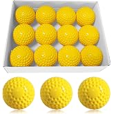 Forcebucket Baseballs 12 Pack Dimpled Baseballs, 9-Inch Pitching Machine Baseballs for Hand-Eye Coordination, Hitting and Fielding Practice