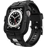 GELISHI Bands Compatible for Apple Watch Band 46mm 45mm 44mm 42mm, Men Sport Rugged Band with Protective Case for Watch Series 11 10 9 8 7/ SE 3/2/1/ Series 6 5 4 3