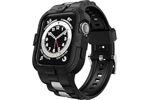 GELISHI Bands Compatible for Apple Watch Band 46mm 45mm 44mm 42mm, Men Sport Rugged Band with Protective Case for Watch Series 11 10 9 8 7/ SE 3/2/1/ Series 6 5 4 3