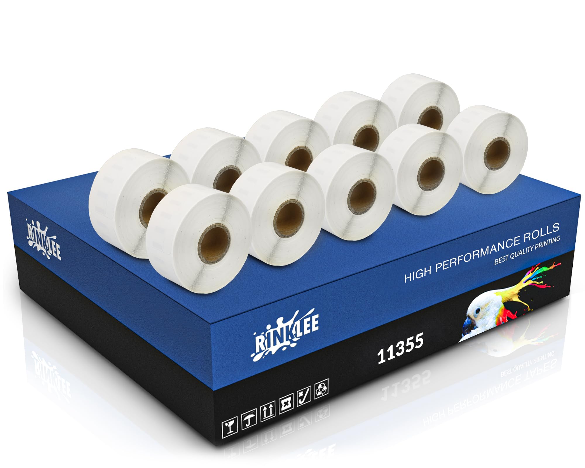 RINKLEE 11355 S0722550 Label Rolls Compatible with DYMO 4XL 450 400 330 320 310 Duo/Turbo/Twin Turbo Seiko SLP 450 430 420 410 400 200 100 | 19 x 51 mm | 10-Pack