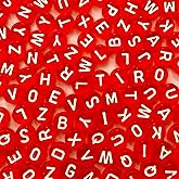 Looconi 1000pcs Red Letter Beads 7x4mm for Jewelry Making Bracelet Hair Braids Crafts Christmas Decorations