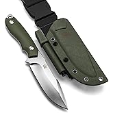 ODENWOLF AMBULO Fixed Blade Survival Knife with Kydex Sheath and Fire Starter - Bushcraft Knife Full Tang - Made of strong D2