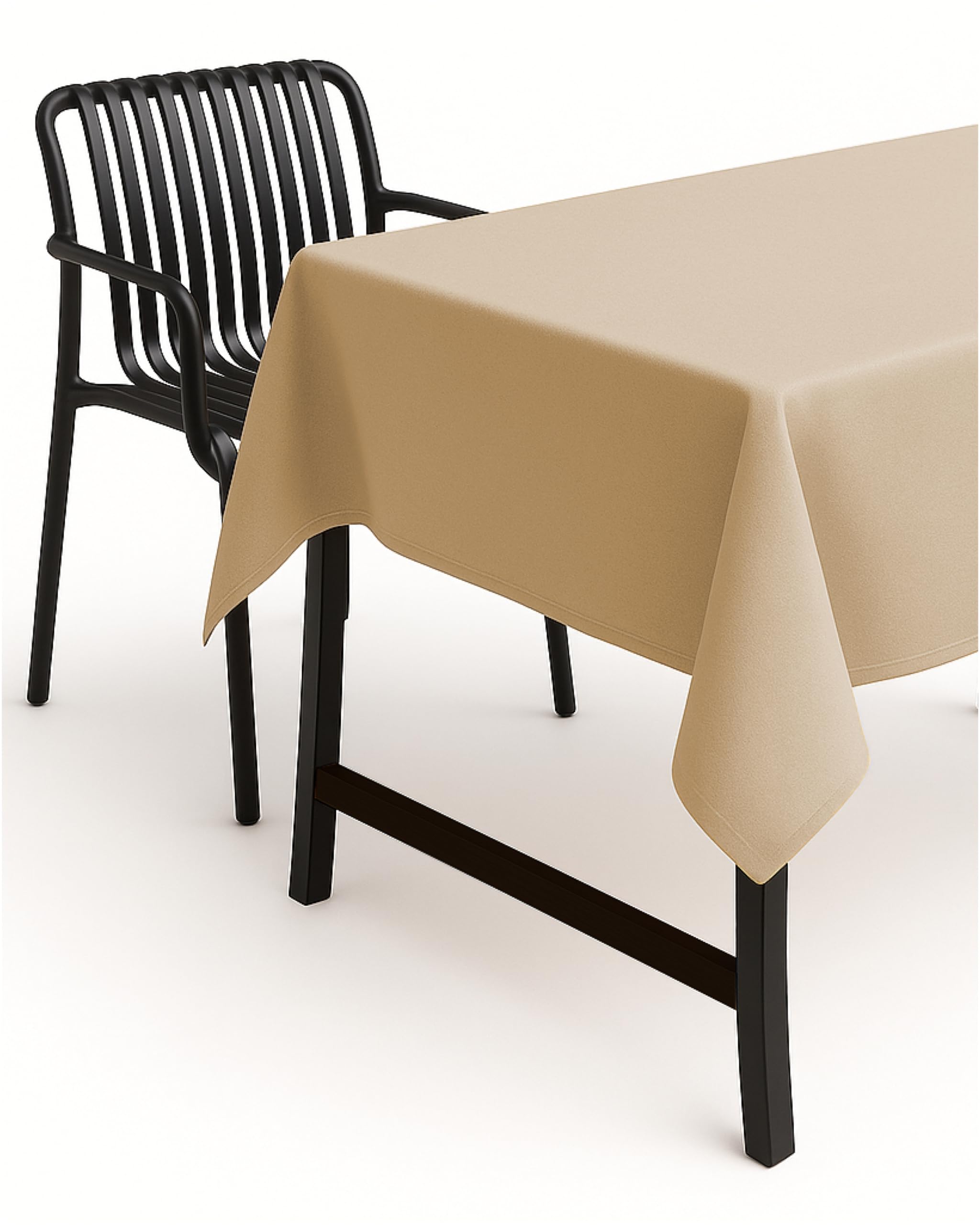 TextilDepot24 - Garden Tablecloth, Linen Look, Stain-Resistant Fabric, Lotus Effect, Wrinkle Resistant, 130 x 160 cm, Sand