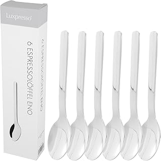 Luxpresso puristische Espressolöffel ENO, aus Edelstahl, 6 Stück