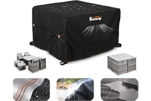 RIMWIG Patio Furniture Covers Waterproof, Square Outdoor dining Table Coffee Cover for winter , Heavy Duty patio table covers for outdoor furniture 49" L x 49" W x 28" H Black