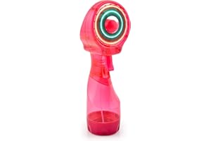 O2COOL LED Lights Deluxe Handheld Battery Powered Water Misting Fan (Raspberry)