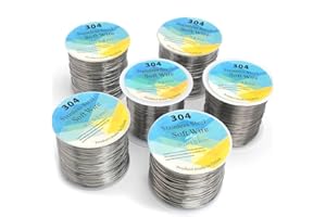 WZHLCX 18 Gauge (0.04'') Stainless Steel Craft Wire for Jewelry Making, Dead Soft Stainless Steel Bailing Wire, Silver Snare Wire for Craft and Jewelry Making, Round Selection