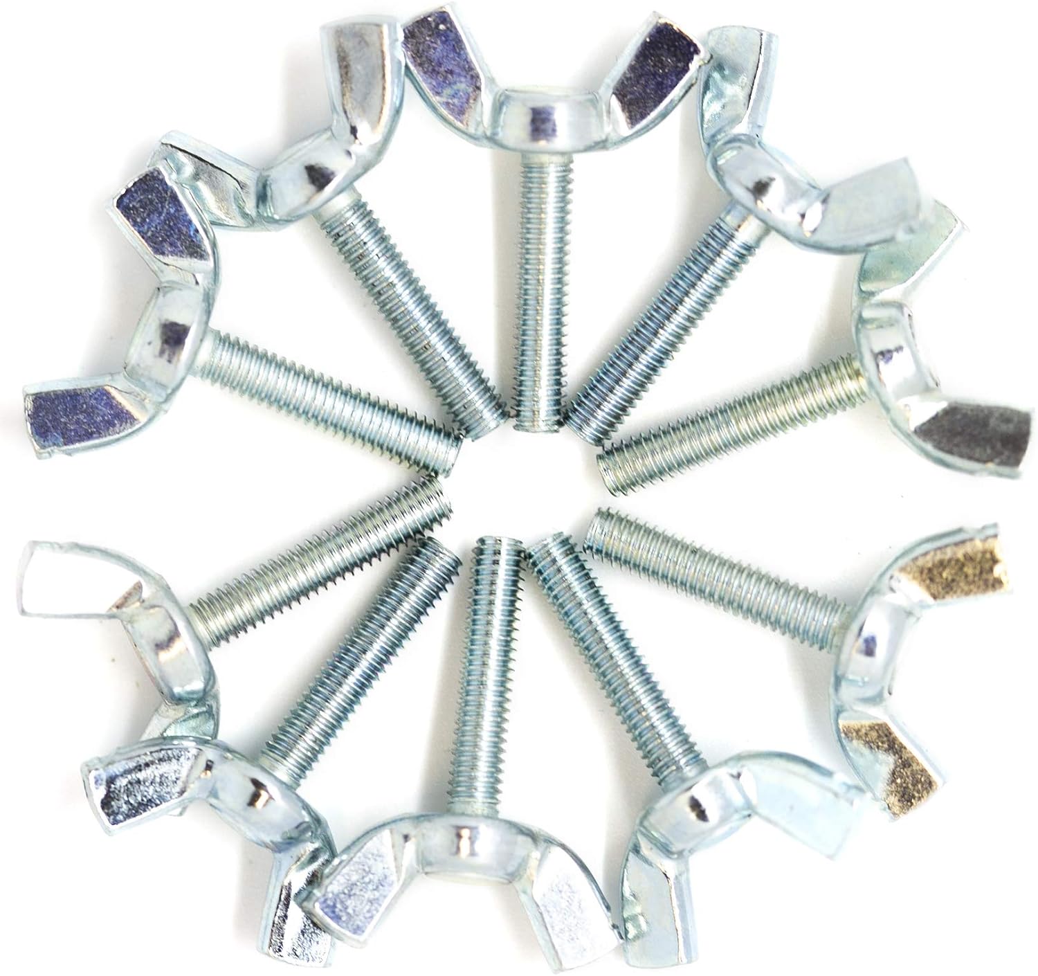 M4 (4mm x 20mm) Butterfly Wing Screws Thumb Screws Wing Bolts Steel (Pack of 10) A06BC, Silver, M4 x 20mm - Image 4