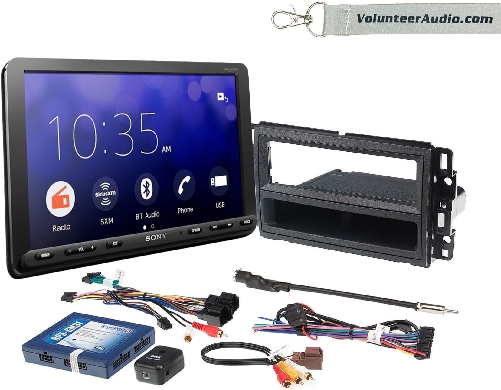 Sony XAV-AX8000 Single Din Radio Install Kit With Apple CarPlay, Android Auto, 8.95" Touchscreen Fits 2007-2013 Chevrolet Silverado, Avalanche, 2008-2013 Express