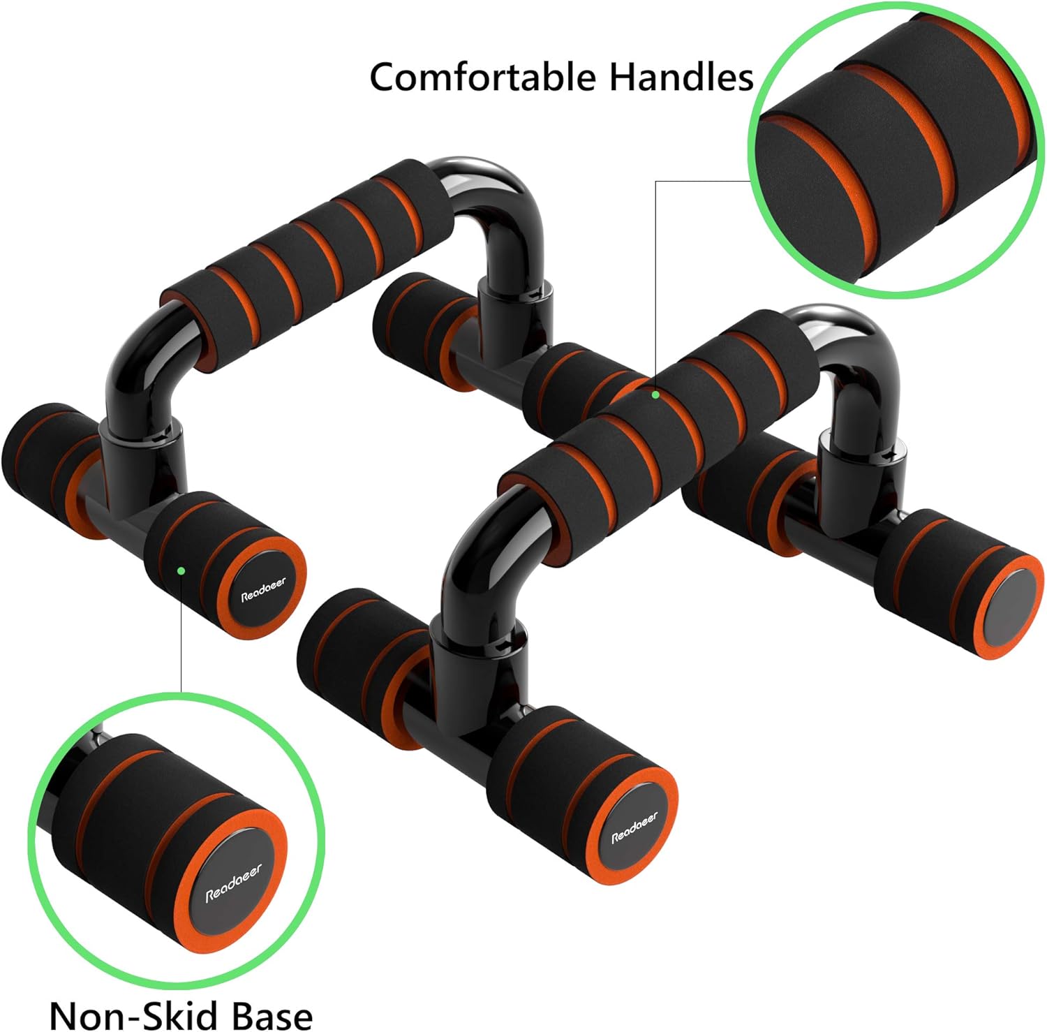 READAEER Push up Bars for Home Gym (Orange) : Sports & Outdoors