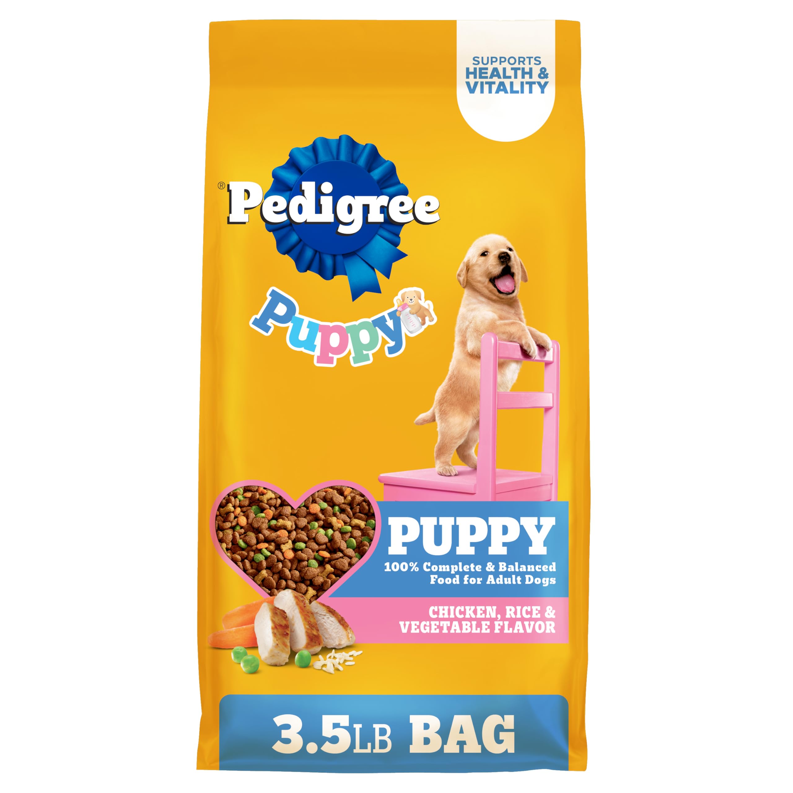 Photo 1 of BUNDLE 2. exp 8/2025 *** Pedigree Puppy Dry Puppy Food, Chicken, Rice, and Vegetable Flavor, 3.5 lb. Bag