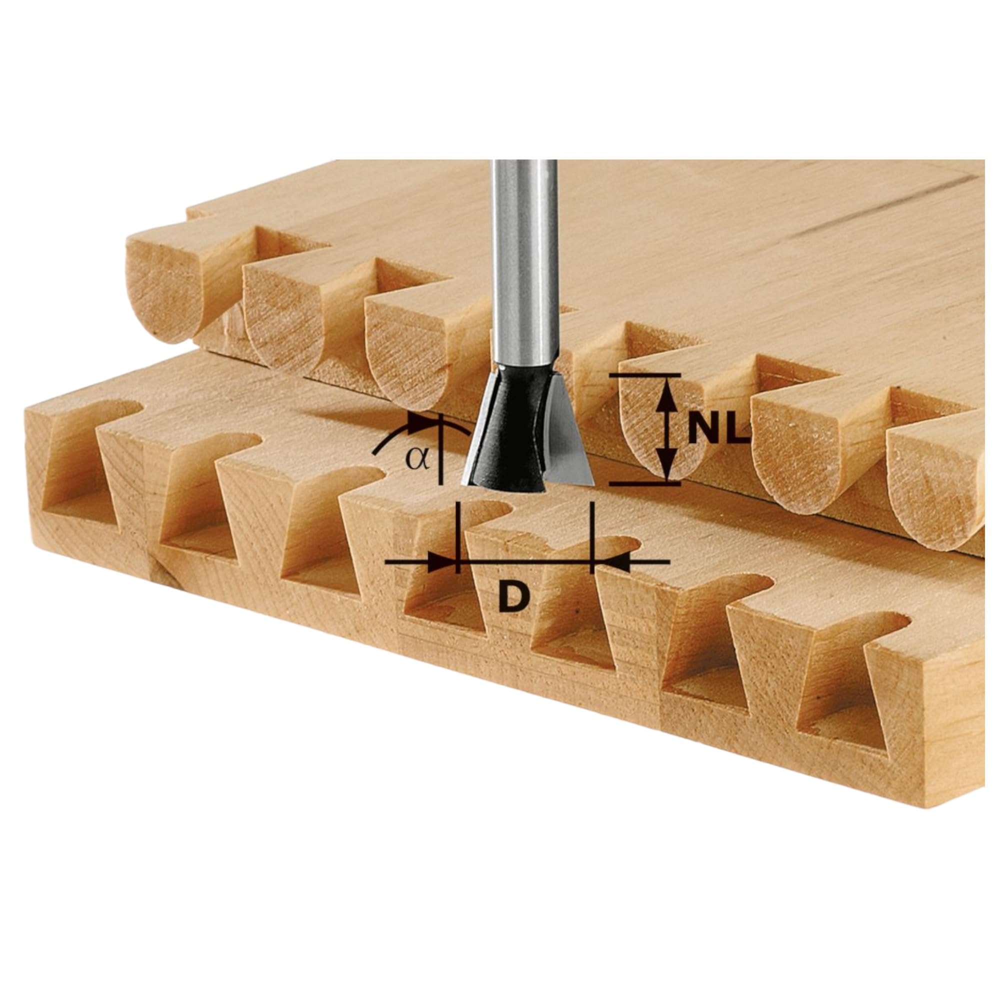 Festool Fresa de cola de Milano HS S8 D20/17/15°